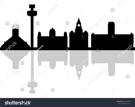 Liverpool Skyline Typography Design Stock Vector (Royalty Free ...