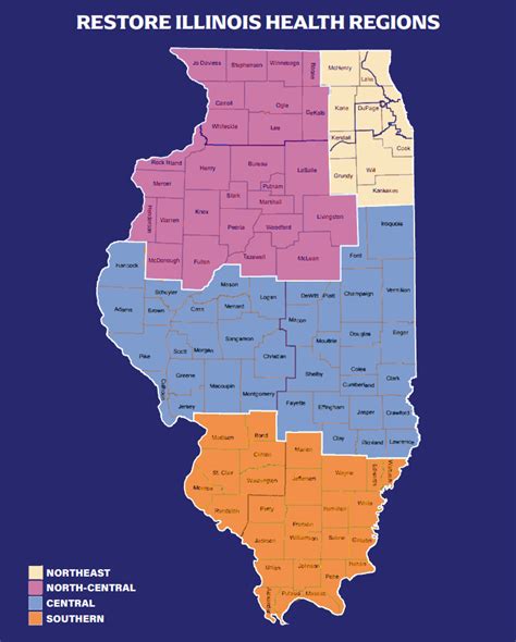 Illinois Regions Map | Region, Illinois, Dashboard