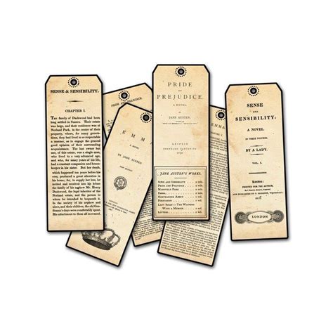 Jane Austen Bookmarks - | Book club parties, Jane austen gifts, Jane austen