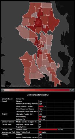 Seattle Neighborhood Crime Map - Police Beat Custom Polygons