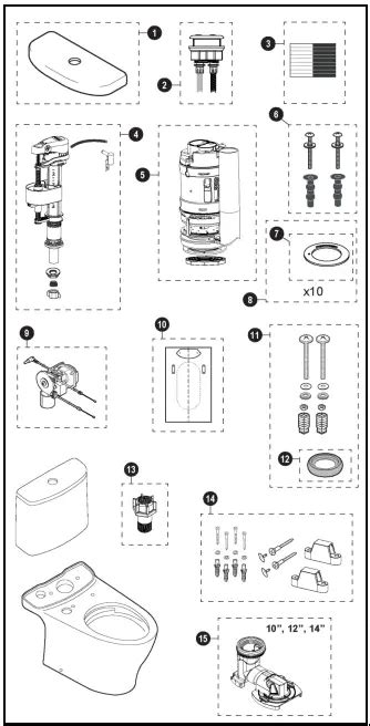 TOTO MS446124CEMF Aquia IV WASHLET S550e Two Piece Toilet Installation ...