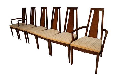 Mid Century Modern Six Walnut Dining Chairs American of Martinsville