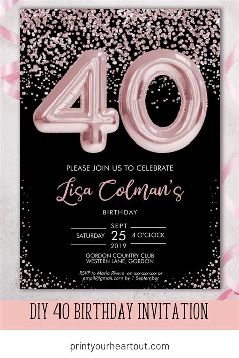 Pink Glitter Invite Template