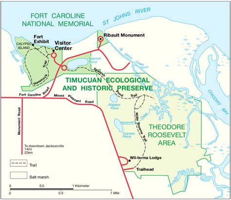 Map of Fort Caroline National Memorial : Worldofmaps.net - online Maps ...