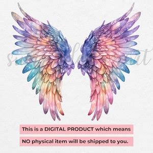 Angel Wings Clipart, Watercolor Clipart, Feather Wings Png, Fantasy ...