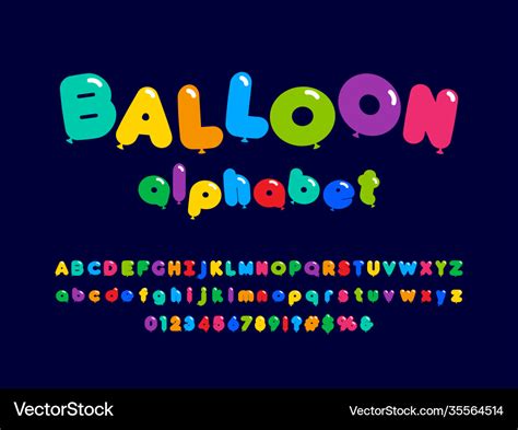 Balloon font Royalty Free Vector Image - VectorStock