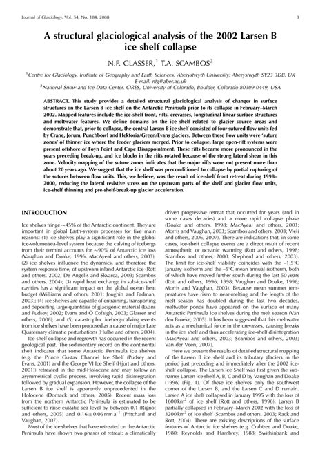 (PDF) A structural glaciological analysis of the 2002 Larsen B Ice Shelf collapse