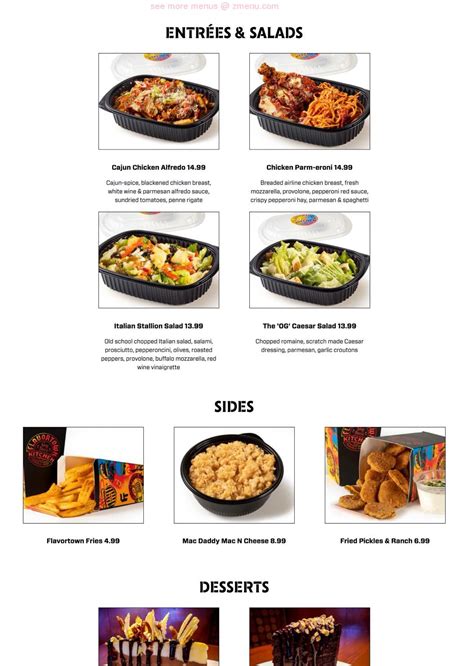 Online Menu of Guy Fieri's Flavortown Kitchen Restaurant, Universal ...