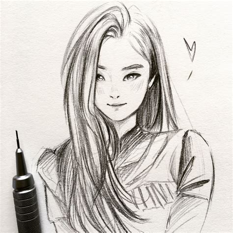 Jennie kim @huskytzu | Cheveux dessin, Portrait dessin, Dessin visage