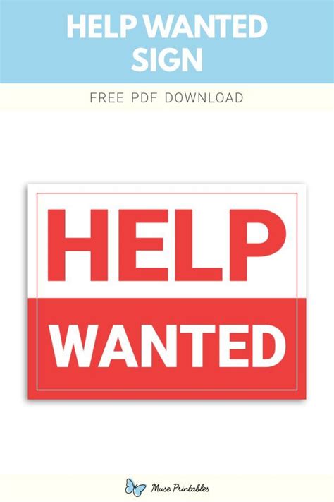 Printable Help Wanted Sign Template | Help wanted, Signs, Printable signs