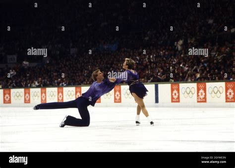 Torvill and dean competing at the 1984 winter olympics hi-res stock ...