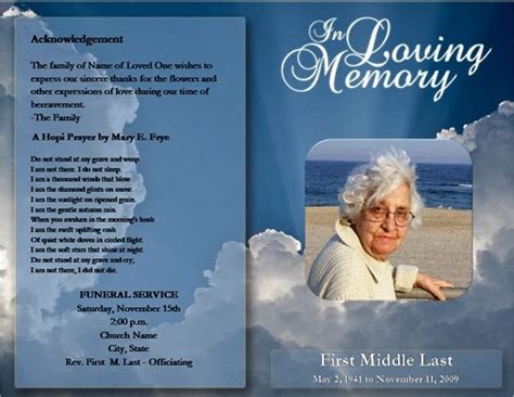 Free Funeral Booklet Templates - Invitation Design Blog