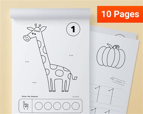 Numbers 1-5 Worksheets & Coloring Preschool Printable Set-2 | Etsy