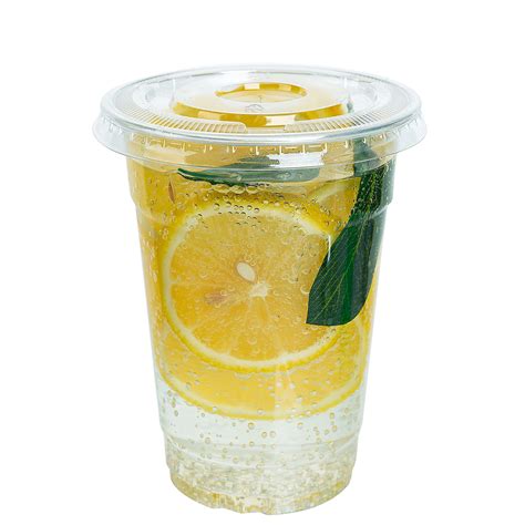 Buy [200 Sets- 16 Oz Clear Plastic Cups with Flat Lids] PET Crystal ...