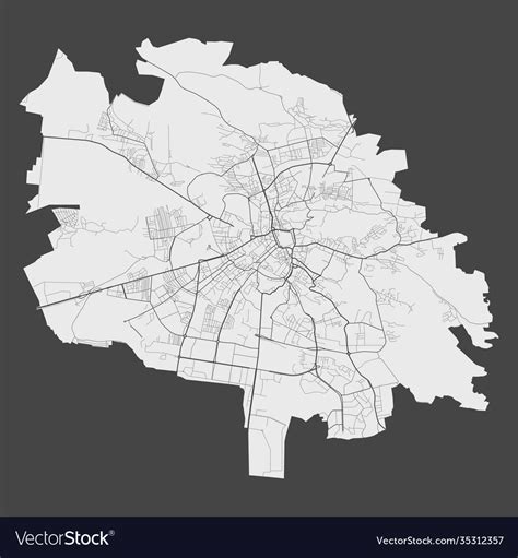 Detailed map lviv city cityscape royalty free Vector Image