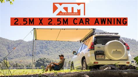 XTM 2.5m x 2.5m Car Awning - YouTube