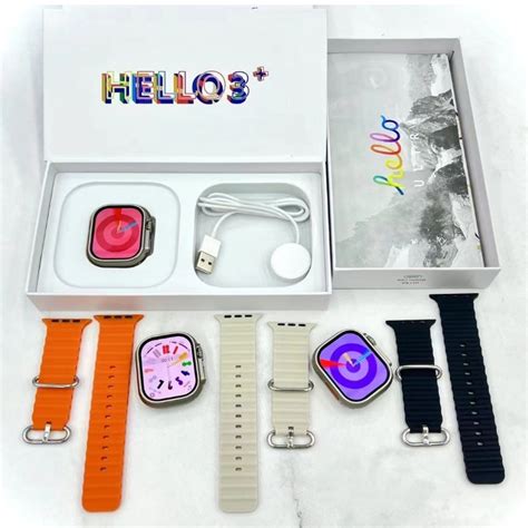 hello3+ HELLO WATCH 3 PLUS 450mAH Smart Watch Series 8 Ultra AMOLED NFC Compass Smartwatch ...