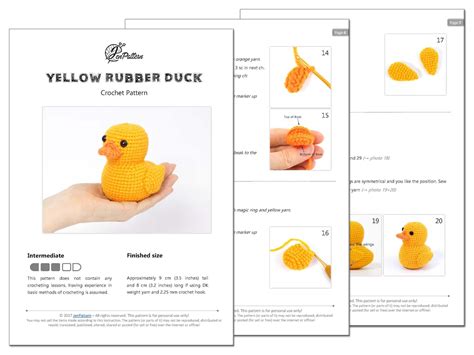 Yellow Rubber Duck Crochet PATTERN Amigurumi Ducky Tutorial - Etsy