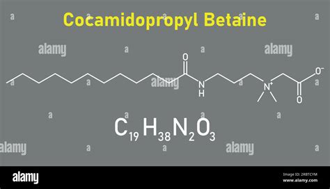 Chemical structure of Cocamidopropyl Betaine (C19H38N2O3). Chemical ...