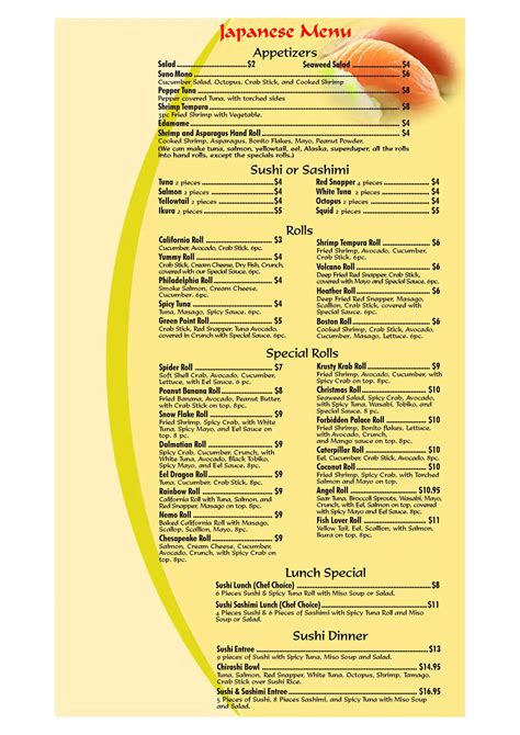 Menu at Forbidden Palace restaurant, Virginia Beach, Virginia Beach ...