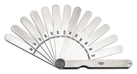 STARRETT Feeler Gauge Set, Thickness Range 0.0015 in to 0.2 in, Number ...