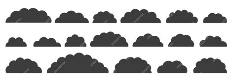 Premium Vector | Black cloud set clouds symbols for web site design logo app bubble icon ...