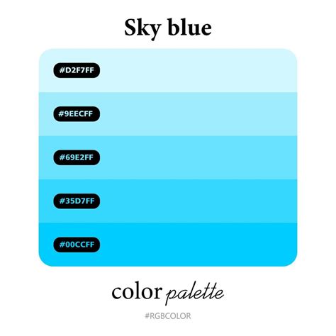 Sky blue color palettes accurately with codes, Perfect for use by ...