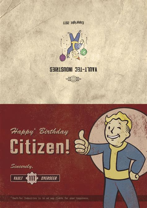 I made a Fallout themed birthday card for a buddy a while back and ...