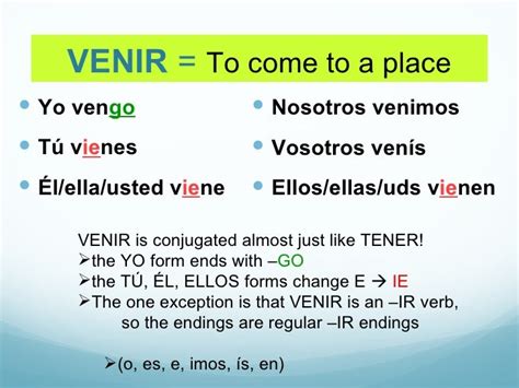 Tener, Venir & other YO -GO verbs