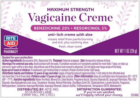 Rite Aid Vagicaine Maximum Strength Cream