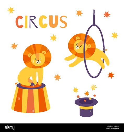 Lion circus cartoon hi-res stock photography and images - Alamy