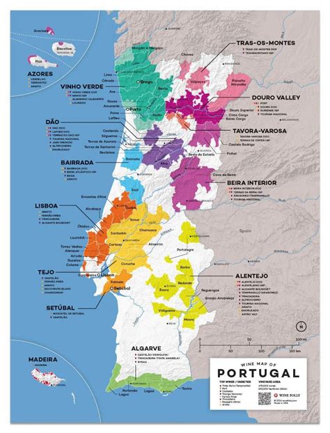 Portugal wine map - Wine map of Portugal (Southern Europe - Europe)