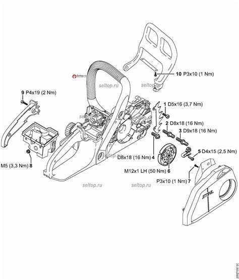 Момент затяжки (Деталировка 2) для бензопилы Stihl MS 180, MS 180 C ...