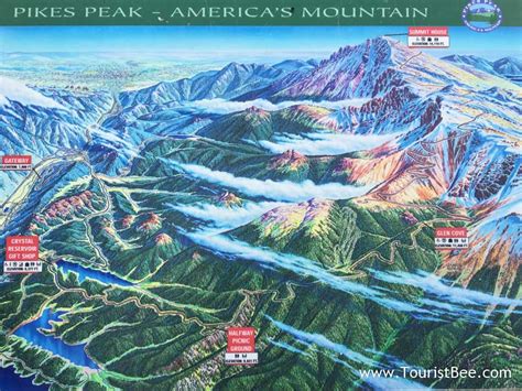 Pikes Peak, Colorado - Map of Pikes Peak Highway with important ...