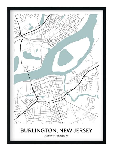 Burlington Map Poster - Your City Map Art - Positive Prints