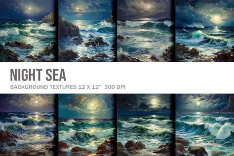 Dark Sea Painting Backgrounds Wallpaper Graphic by lalunashop ...