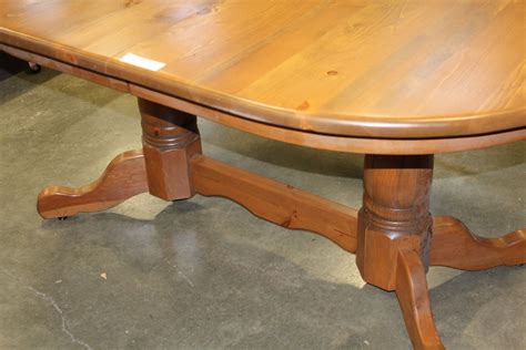 PRESTIGE SOLID WOOD OVAL OAK DOUBLE PEDESTAL DINING TABLE