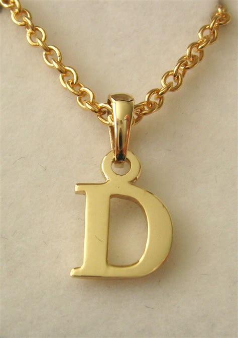 Genuine SOLID 9K 9ct YELLOW GOLD 3D Initial D Letter Pendant