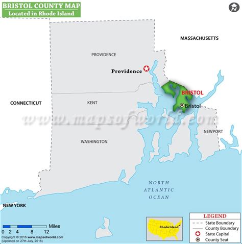 Bristol County Map, Rhode Island