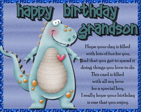 Happy Birthday Grandson With Cute Dinosaur GIF | GIFDB.com