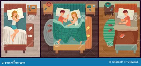 People Sleeping In Different Positions In Various Places Vector Illustrations | CartoonDealer ...