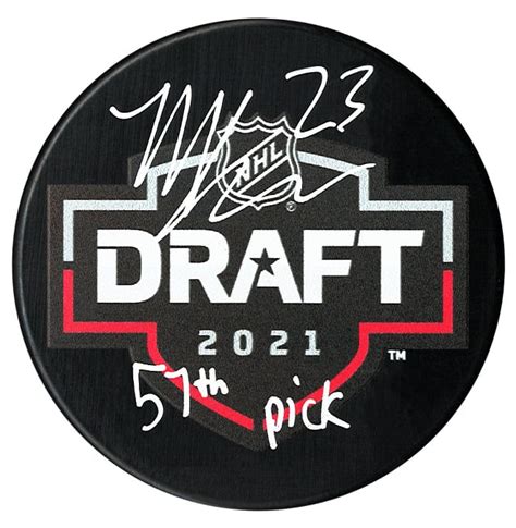 Matthew Knies Autographed 2021 NHL Draft Inscribed Puck | CoJo Sport ...