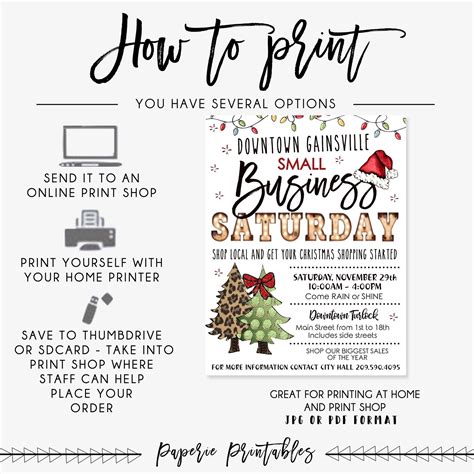 EDITABLE Small Business Saturday Flyer Christmas Small - Etsy