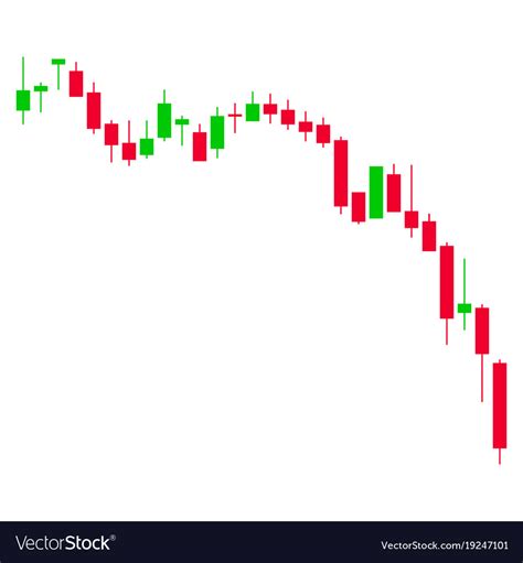 Candlestick chart down flat icon Royalty Free Vector Image