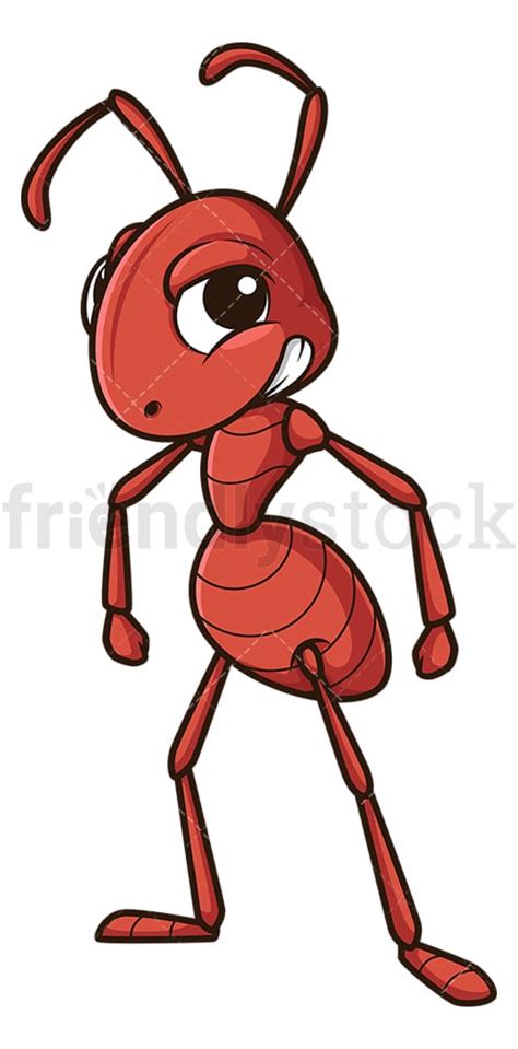 Angry Ant Cartoon Clipart Vector - FriendlyStock