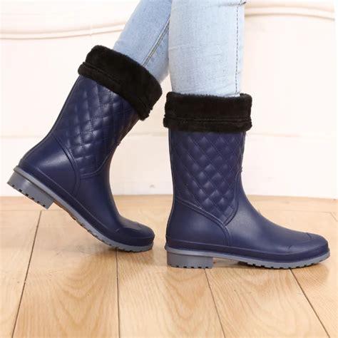 Winter rain boots women fashion warm boots rain boots girls rainboots ...