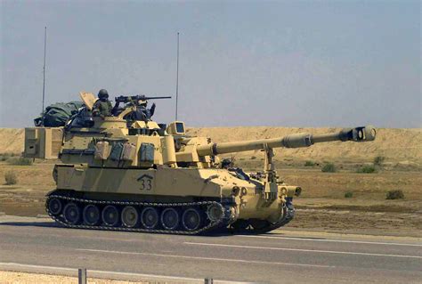 A Us Army M109a6 Paladin 155mm Self Propelled Howitzer Operated By An ...