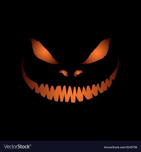 Scary face isolated on black background Royalty Free Vector