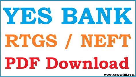 YES Bank RTGS Form 2024 | YES Bank NEFT Form PDF Download