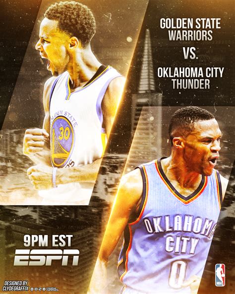 2/6/16 - GSW vs. OKC Graphic/Poster on Behance